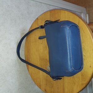 Blue Leather Coach Shoulder Bag